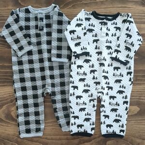 Cozy Bear and Plaid Baby Onesies
